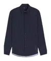 Hugo Boss Slim-fit Shirt In Printed Performance-stretch Jersey In Blue