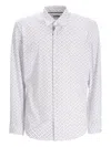 Hugo Boss Long-sleeved Patterned Shirt In White