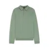Hugo Boss Long-sleeved Polo-collar Sweater In Virgin Wool In Green