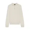 Hugo Boss Long-sleeved Polo-collar Sweater In Virgin Wool In Neutral