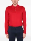 Hugo Boss Boss Men Polo With Logo Embroidery In Red