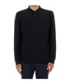 Hugo Boss Boss Camel Classic Knitted Polo With Three-button Placket In Black