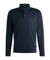 Hugo Boss Polo Sweater In Virgin Wool With Embroidered Logo In Black