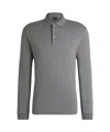 Hugo Boss Organic-cotton Polo Shirt With Embroidered Logo In Gray
