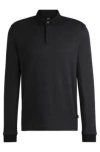 Hugo Boss Long-sleeved Polo Shirt In Cotton With Concealed Placket In Black