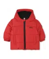 Hugo Boss Long-sleeved Quilted Jacket In Red