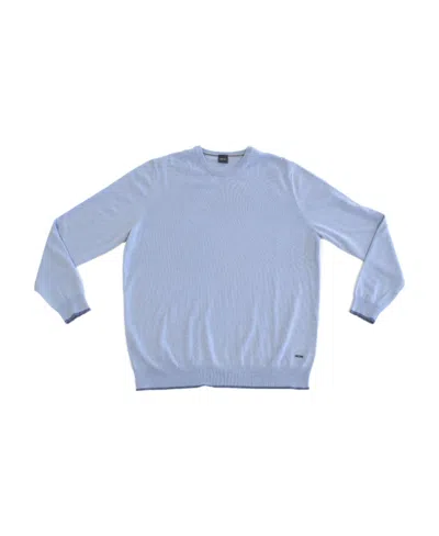 Hugo Boss Long-sleeved Round-neck Sweater In Blue