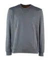 Hugo Boss Long-sleeved Round-neck Sweater In Gray