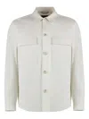 Hugo Boss Button-up Jacket In Herringbone Linen And Silk