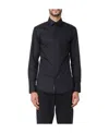 Hugo Boss Slim-fit Shirt In Performance-stretch Cotton-blend Jersey In Black