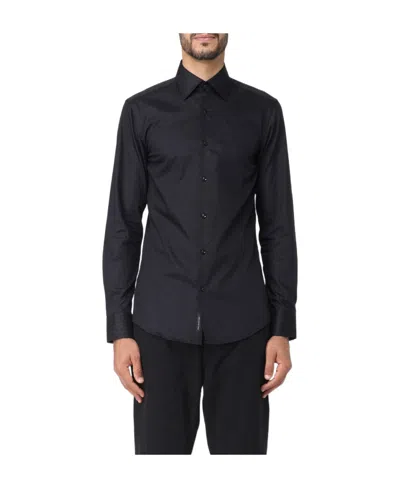 Hugo Boss Slim-fit Shirt In Performance-stretch Cotton-blend Jersey In Black