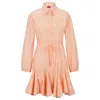 Hugo Boss Long-sleeved Shirt Dress In Paisley-print Cotton In Pink