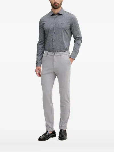 Hugo Boss Long-sleeved Shirt In Gray