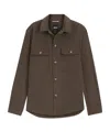 Hugo Boss Relaxed-fit Overshirt In Mercerized Stretch Cotton In Brown