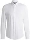 Hugo Boss Regular-fit Shirt In Cotton And Cashmere In White