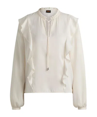 Hugo Boss Long-sleeved Shirt In White