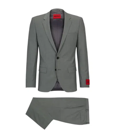 Hugo Boss Long-sleeved Suit Coat Belt Loop Trousers In Black