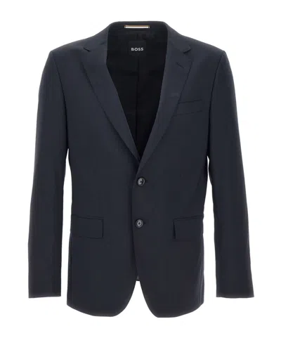Hugo Boss Long-sleeved Suit Coat In Black