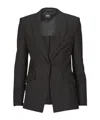 Hugo Boss Women's Regular-fit Jacket In Stretch Fabric With Asymmetric Front In Black
