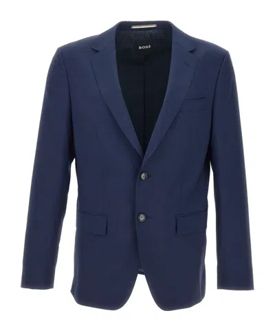 Hugo Boss Long-sleeved Suit Coat In Blue