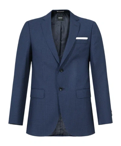 Hugo Boss Long-sleeved Suit Coat In Blue