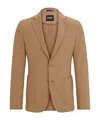 Hugo Boss Slim-fit Jacket In Performance-stretch Jersey In Brown