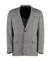 Hugo Boss Boss Prince Of Wales Checked Jacket In Gray