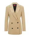 Hugo Boss Regular-fit Jacket With Double-breasted Closure In Nude