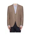 Hugo Boss Brown Regular-fit Patterned Wool Blend Blazer In Brown