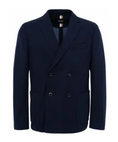 Hugo Boss Long-sleeved Suit Jacket In Black