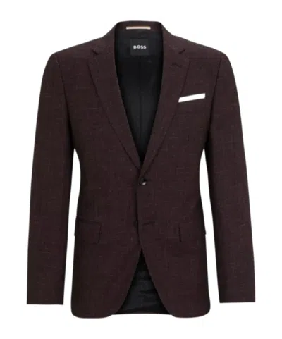 Hugo Boss Long-sleeved Suit Jacket In Black