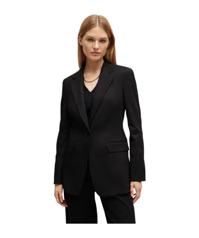 Hugo Boss Long Sleeved Suit Jacket In Black