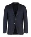 Hugo Boss Boss Single-breasted Two-button Jacket In Blue