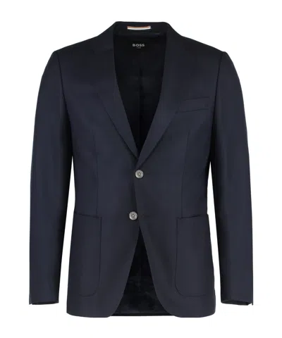 HUGO BOSS SINGLE-BREASTED NOTCHED-LAPEL JACKET