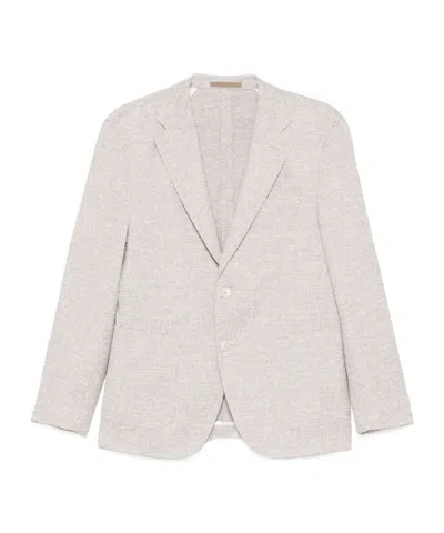 Hugo Boss Long-sleeved Suit Jacket In White
