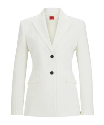 Hugo Boss Slim-fit Jacket In Stretch Fabric In White