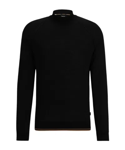 Hugo Boss Long-sleeved Sweater In Black