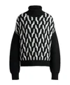 Hugo Boss Virgin-wool Sweater With Two-tone Cable Structure In Black