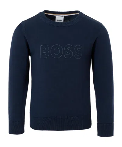 Hugo Boss Kids' Long-sleeved Sweater In Blue