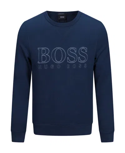 Hugo Boss Long-sleeved Sweater In Blue