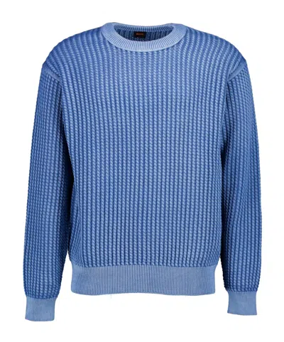 Hugo Boss Long-sleeved Sweater In Blue