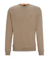 Hugo Boss Cotton-terry Relaxed-fit Sweatshirt With Logo Patch In Brownish