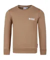 Hugo Boss Sweater Boss Kids Color Biscuit In Brown