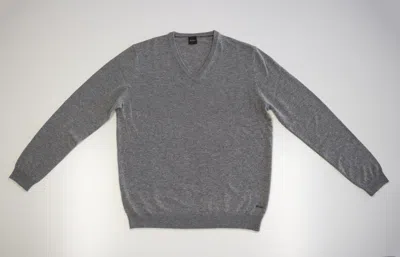 Hugo Boss Long-sleeved Sweater In Gray