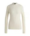 Hugo Boss Virgin-wool Sweater With Structured Stripes In Nude