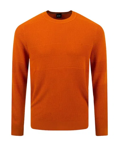 Hugo Boss Long-sleeved Sweater In Orange