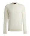 Hugo Boss Regular-fit Sweater In Wool, Silk And Cashmere In White