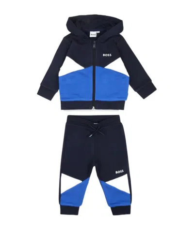 Hugo Boss Long-sleeved Sweatshirt And Trouser Set In Black