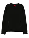 Hugo Boss Long-sleeved Sweatshirt In Black