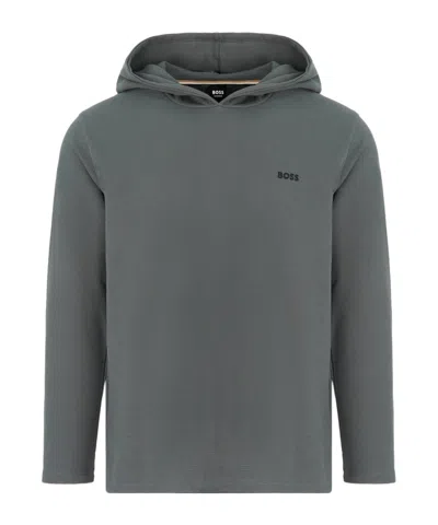 Hugo Boss Long-sleeved Sweatshirt In Gray